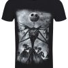 Nightmare Before Christmas Stormy Skies Men’ Black T-Shirt