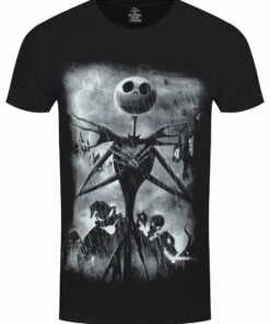 Nightmare Before Christmas Stormy Skies Men Black T Shirt 1