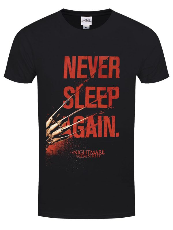 Nightmare On Elm Street Never Sleep Again Men’s Black T-Shirt