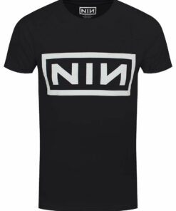 Nine Inch Nails Classic White Logo Mens Black T shirt 1