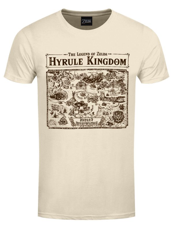 Nintendo Legend Of Zelda Map of Hyrule Men’s Cream T-Shirt