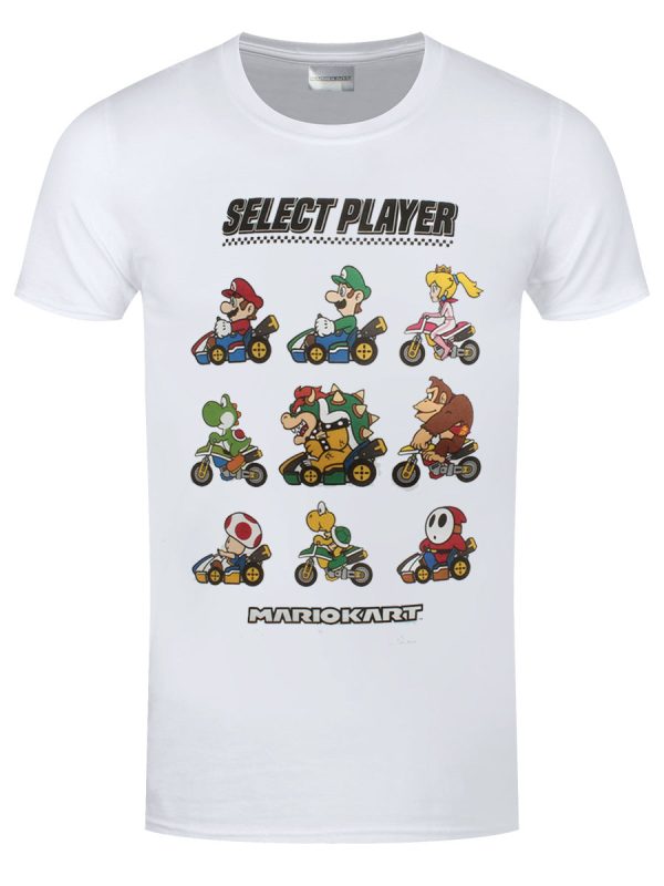 Nintendo Super Mario Kart Choose Your Driver Men’s White T-Shirt