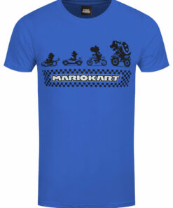 Nintendo Super Mario Kart Silhouette Mens Blue T Shirt 1