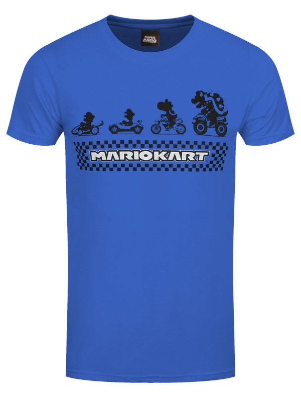 Nintendo Super Mario Kart Silhouette Men’s Blue T-Shirt