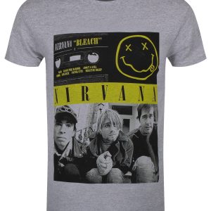 Nirvana Bleach Cassettes Mens Grey T Shirt 1