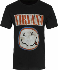 Nirvana Distressed Logo Mens Black T Shirt 1