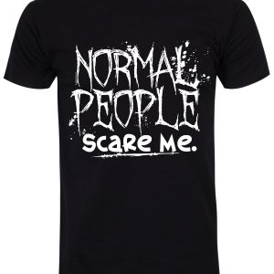 Normal People Scare Me Mens Black T Shirt 1