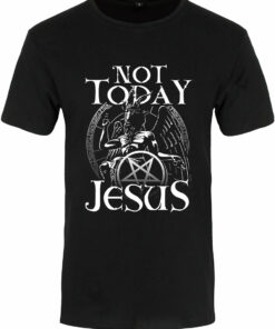 Not Today Jesus Mens Premium Black T Shirt 1