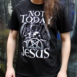 Not Today Jesus Mens Premium Black T Shirt 3