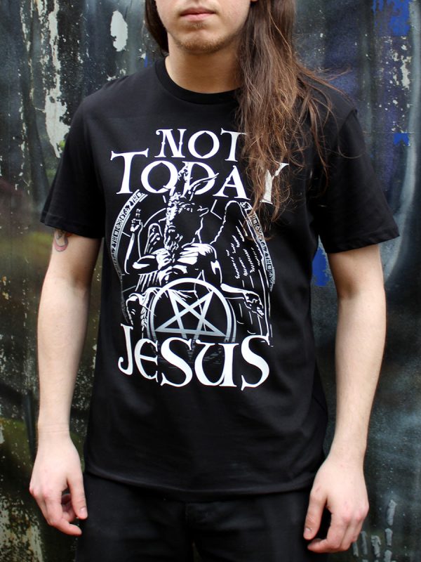 Not Today Jesus Men’s Premium Black T-Shirt