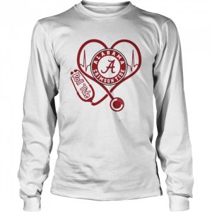 Nurse Love Alabama Crimson Tide Heartbeat Shirt 3