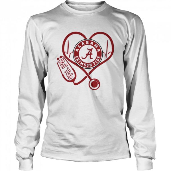 Nurse Love Alabama Crimson Tide Heartbeat Shirt