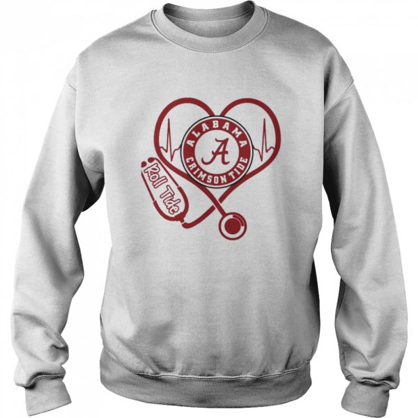 Nurse Love Alabama Crimson Tide Heartbeat Shirt