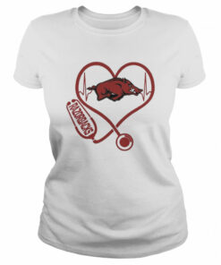 Nurse Love Arkansas Razorbacks Heartbeat Shirt 1 Nurse Love Arkansas Razorbacks Heartbeat Shirt 2