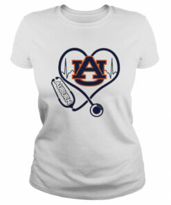 Nurse Love Auburn Tigers Heartbeat Shirt 2