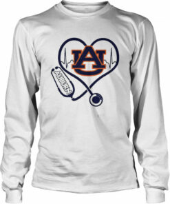 Nurse Love Auburn Tigers Heartbeat Shirt 3