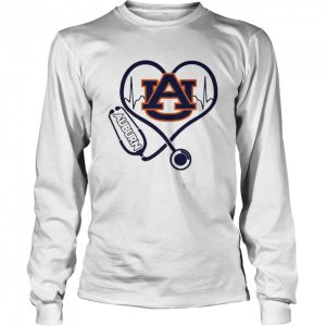 Nurse Love Auburn Tigers Heartbeat Shirt 3