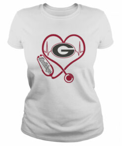 Nurse Love Georgia Bulldogs Heartbeat Shirt 2