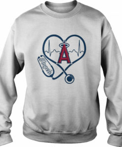 Nurse Love Los Angeles Angels of Anaheim Heartbeat Shirt 4