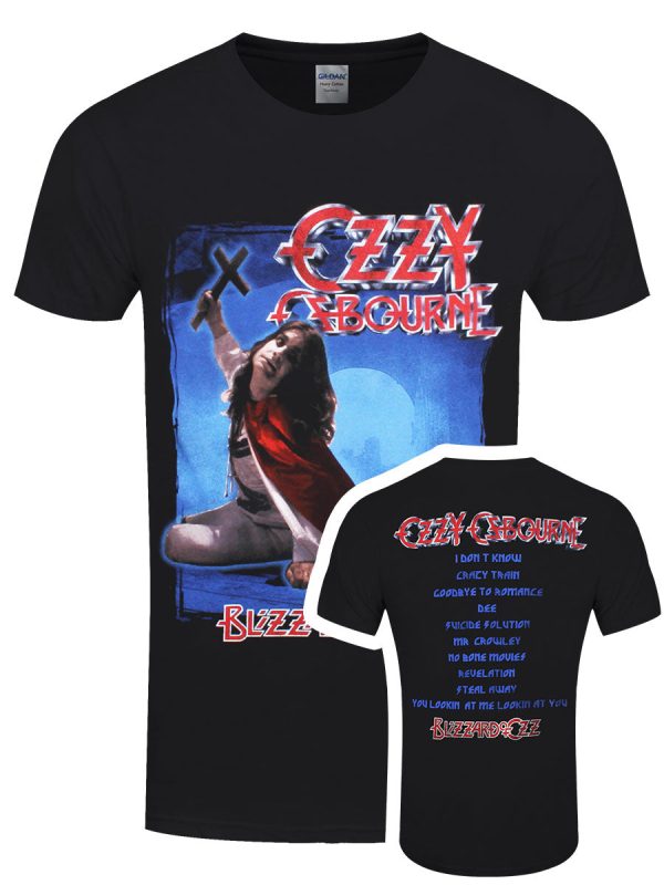 Ozzy Osbourne Blizzard of Ozz Track List Men’s Black T-Shirt