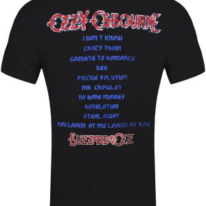 Ozzy Osbourne Blizzard of Ozz Track List Men’s Black T-Shirt