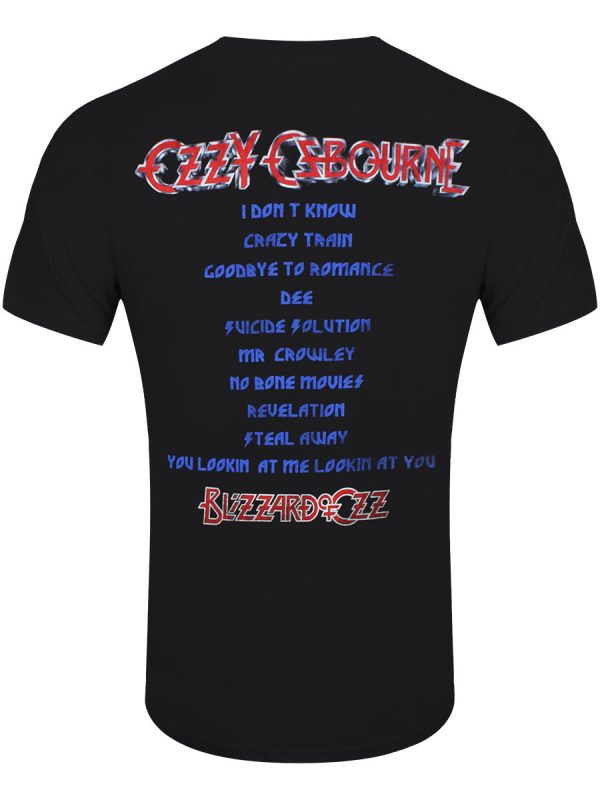 Ozzy Osbourne Blizzard of Ozz Track List Men’s Black T-Shirt