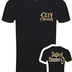 Ozzy Osbourne Patient No9 Gold Logo Mens Black T Shirt 1