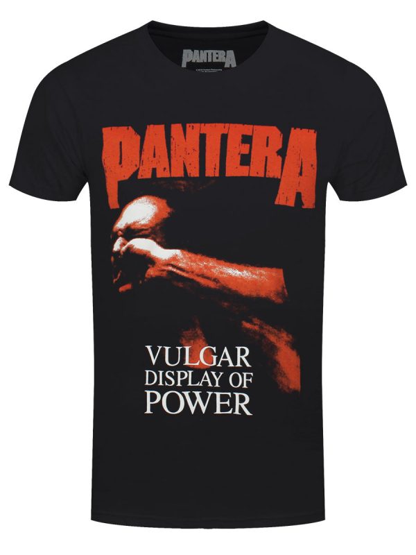 Pantera Red Vulgar Men’s Black T-Shirt