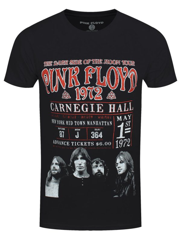 Pink Floyd Carnegie ’72 Men’s Black 100% Recycled Eco T-Shirt