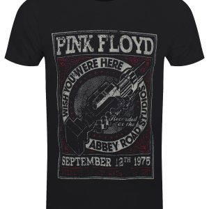 Pink Floyd Wish You Were Here Abbey Road Studios Men’s Black T-Shirt