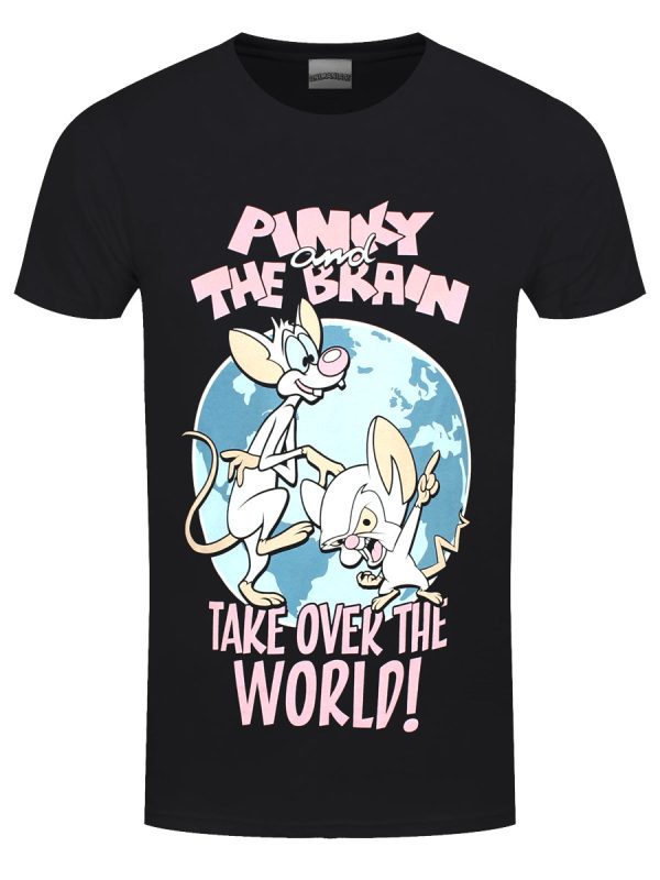 Pinky and the Brain Take Over The World Men’s Black T-Shirt