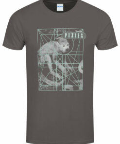Pixies Monkey Grid Mens Charcoal T Shir 1