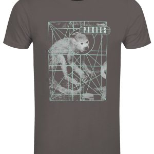 Pixies Monkey Grid Men’s Charcoal T-Shir