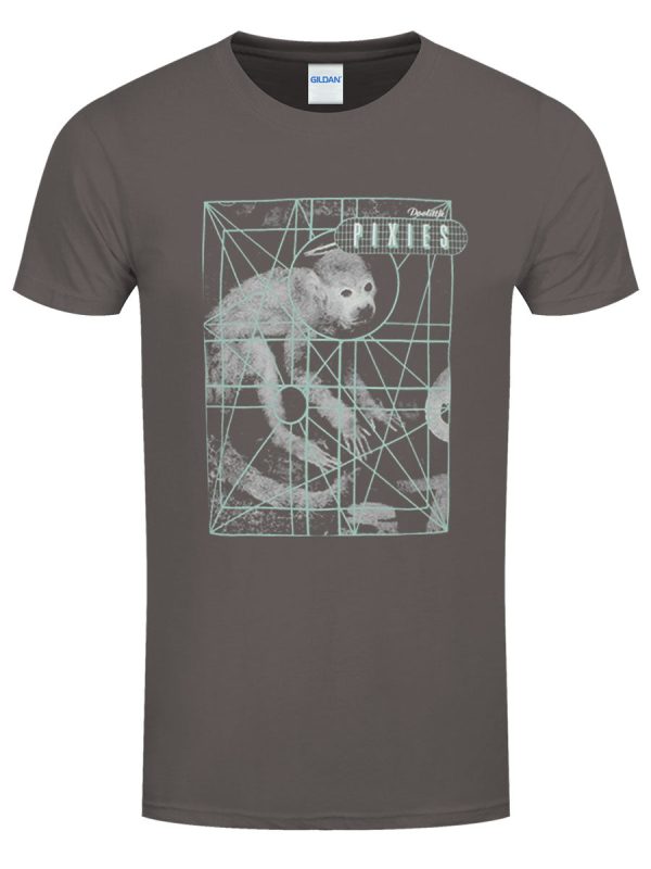 Pixies Monkey Grid Men’s Charcoal T-Shir