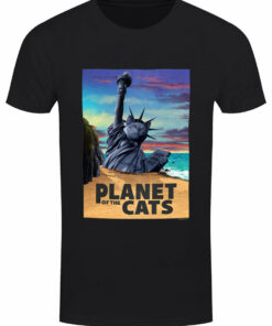 Planet of The Cats Mens Black T Shirt 1