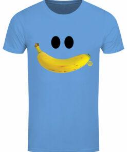 Pop Factory Banana Smile Mens Azure Blue T Shirt 1