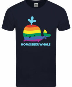Pop Factory Homosexuwhale Mens Navy T Shirt 1