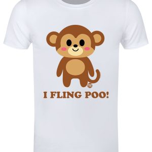 Pop Factory I Fling Poo! Men’s White T-Shirt