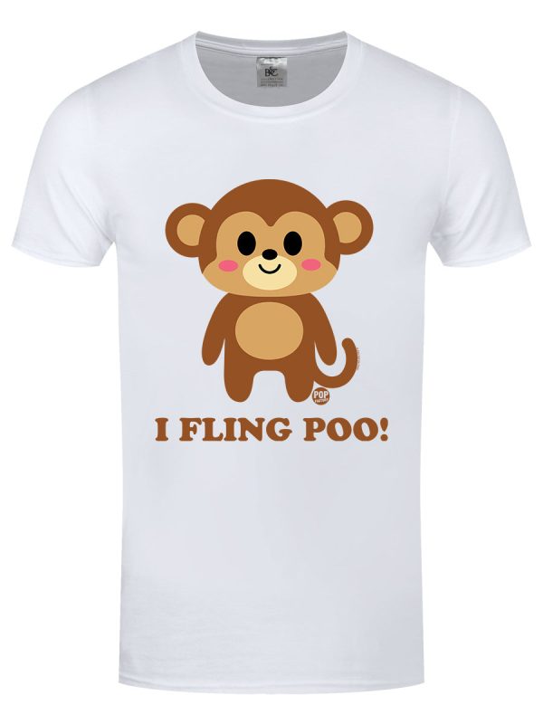 Pop Factory I Fling Poo! Men’s White T-Shirt