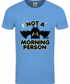 Pop Factory Not A Morning Person Mens Azure Blue T Shir 1