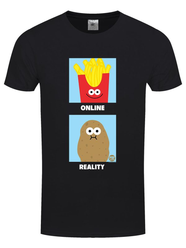 Pop Factory Online v Reality Men’s Black T-Shirt
