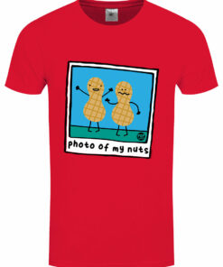 Pop Factory Photo Of My Nuts Mens Red T Shirt 1