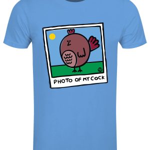 Pop Factory Photo of My Cock Men’s Azure Blue T-Shirt