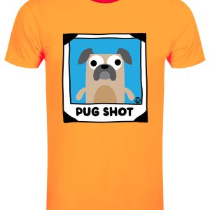 Pop Factory Pug Shot Mens Apricot T Shirt 1