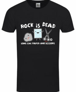 Pop Factory Rock Is Dead Mens Black T Shirt 1