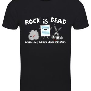 Pop Factory Rock Is Dead Mens Black T Shirt 1