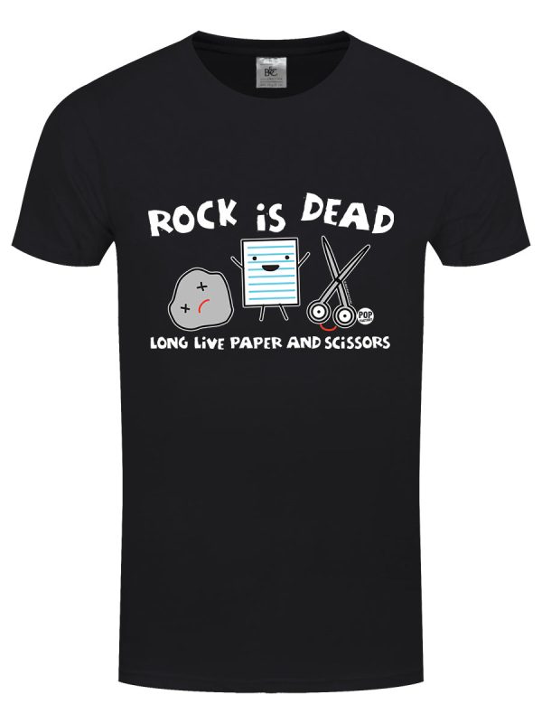 Pop Factory Rock Is Dead Men’s Black T-Shirt