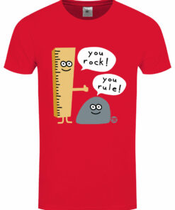 Pop Factory You Rock You Rule Mens Red T Shirt 1