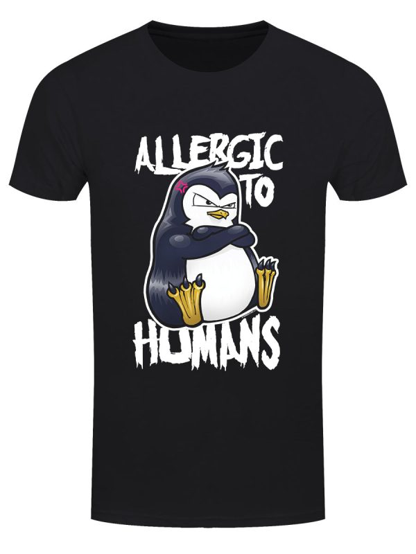 Psycho Penguin Allergic To Humans Men’s Black T-Shirt