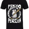 Psycho Penguin Cute, Cuddly & Psychotic Men’s Black T-Shirt